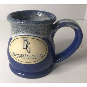 Brewery Gulch Inn Mendocino Coffee Mug Blue Deneen Art Pottery
